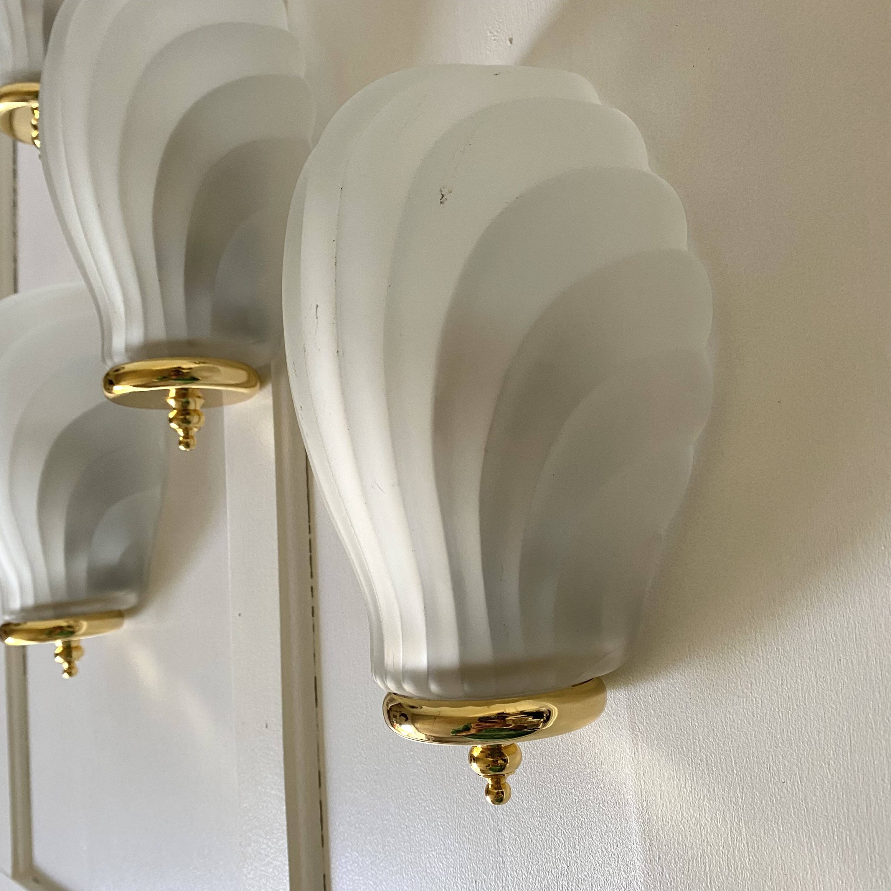Frosted glass shell wall lights