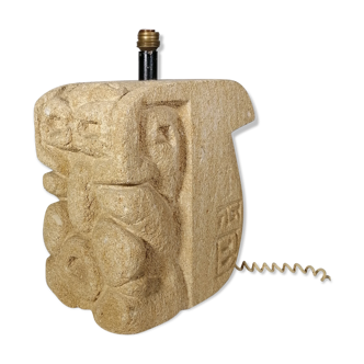 Carved limestone lamp, 1976