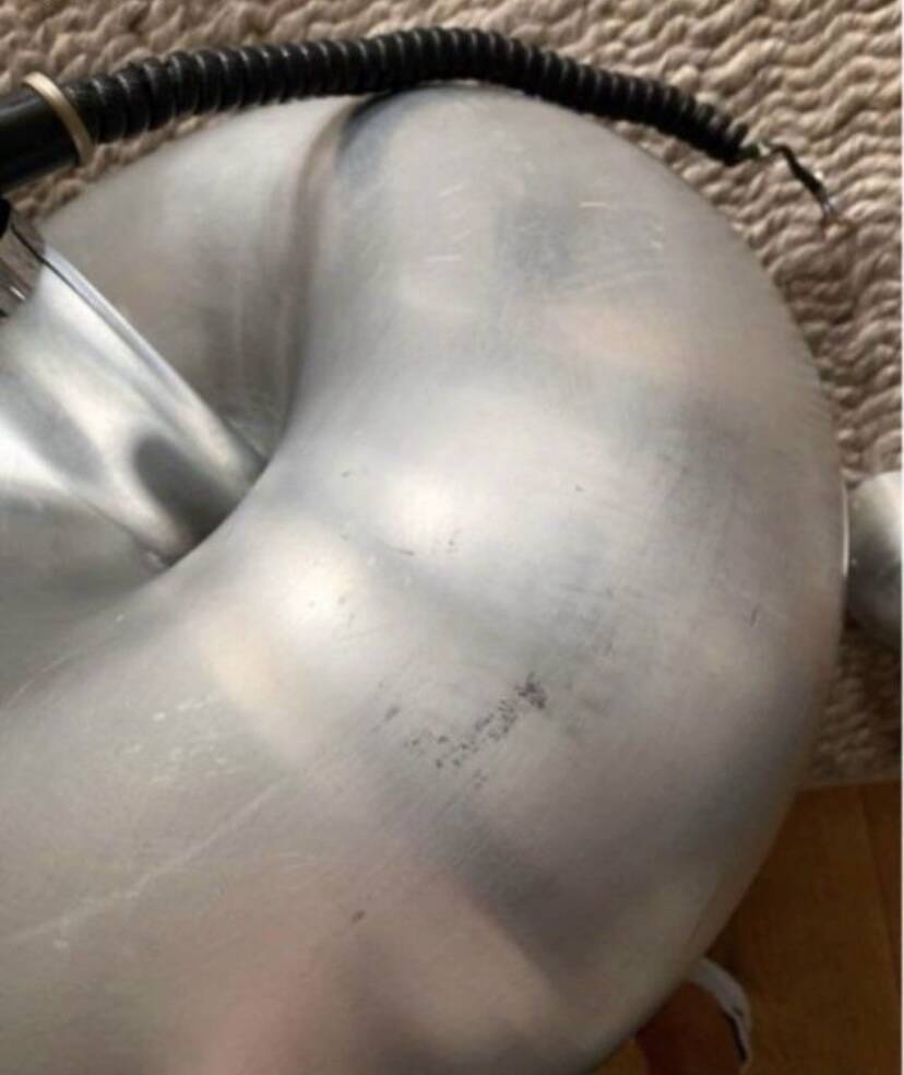 Large Suspension luminaire Space age brushed aluminum chrome design furniture lighting 70