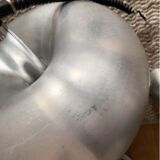 Large Suspension luminaire Space age brushed aluminum chrome design furniture lighting 70