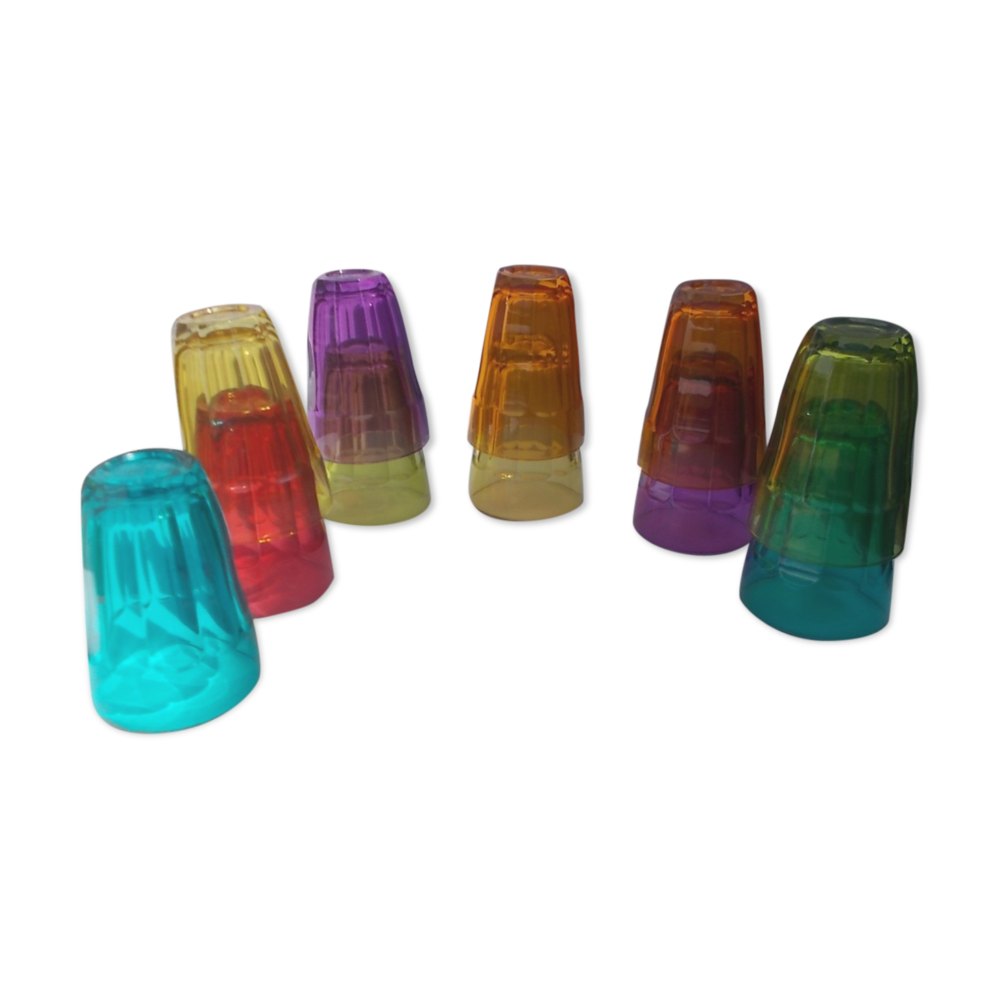 Set 11 colored glasses