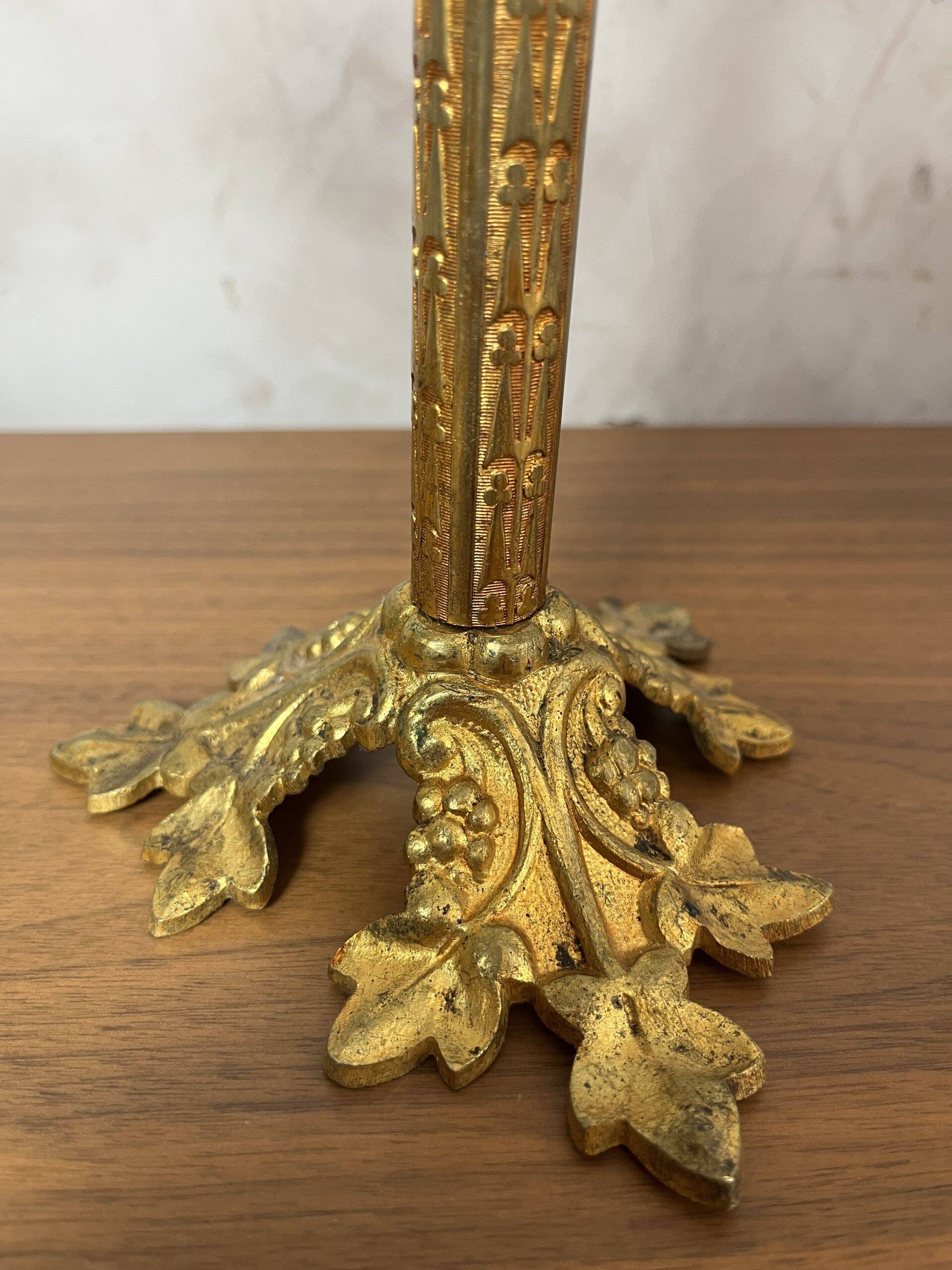 Brass flower candlestick