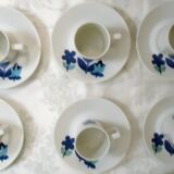 Set of 6 cups and 6 saucers vintage Louis lourioux