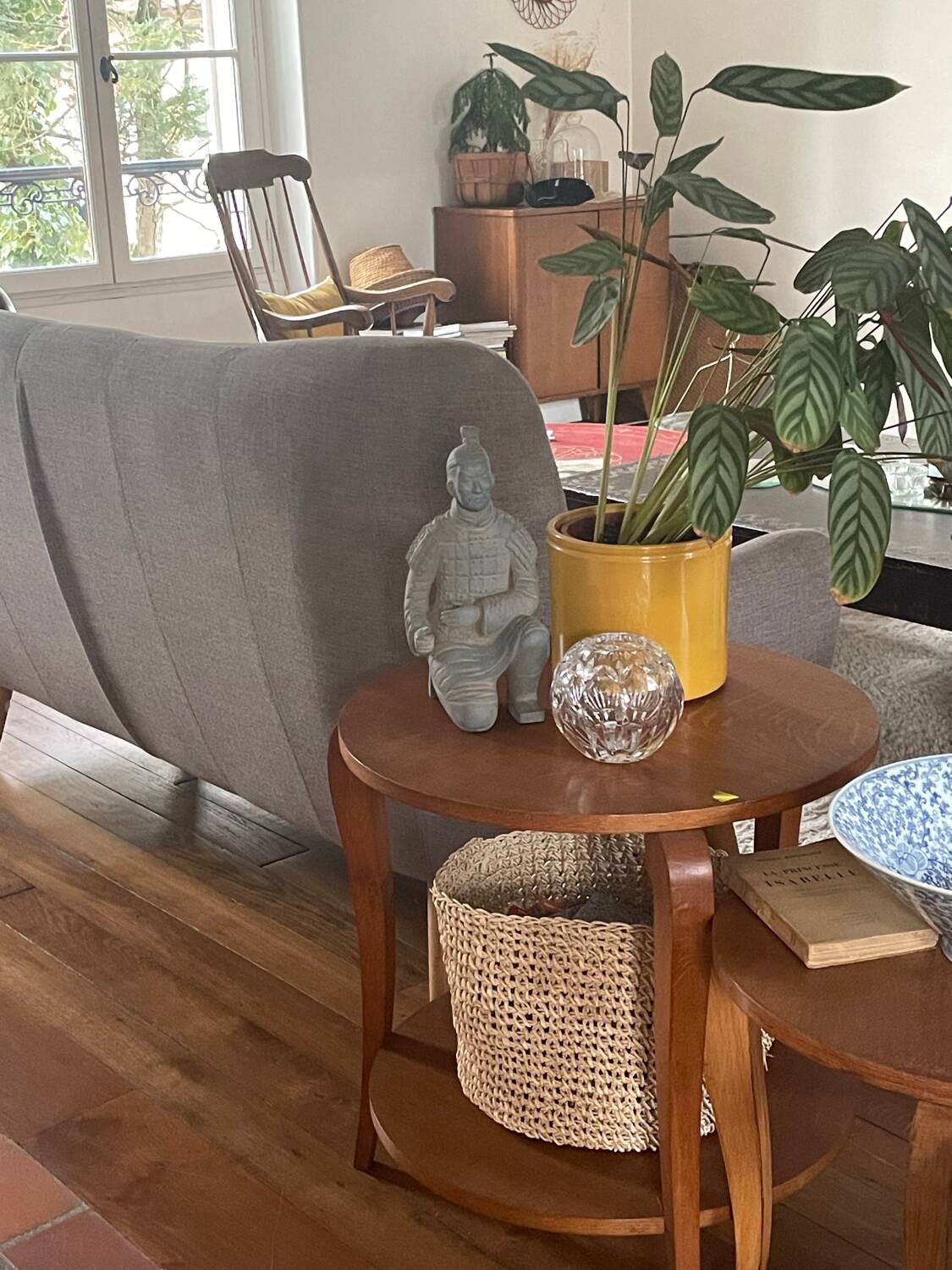 Chiseled crystal ball vase