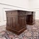 Classic English Desk with Black Leather