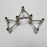 3 Stoff Nagel vintage design 1970s modular metal candle holders