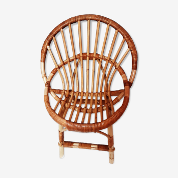 Children's armchair in vintage rattan