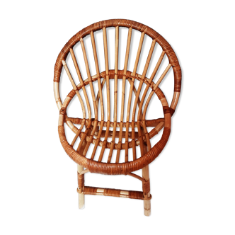 Children's armchair in vintage rattan