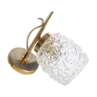 Art deco moulded glass applicator, based on gilded brass