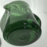 Pitcher glass blown mouth dark green