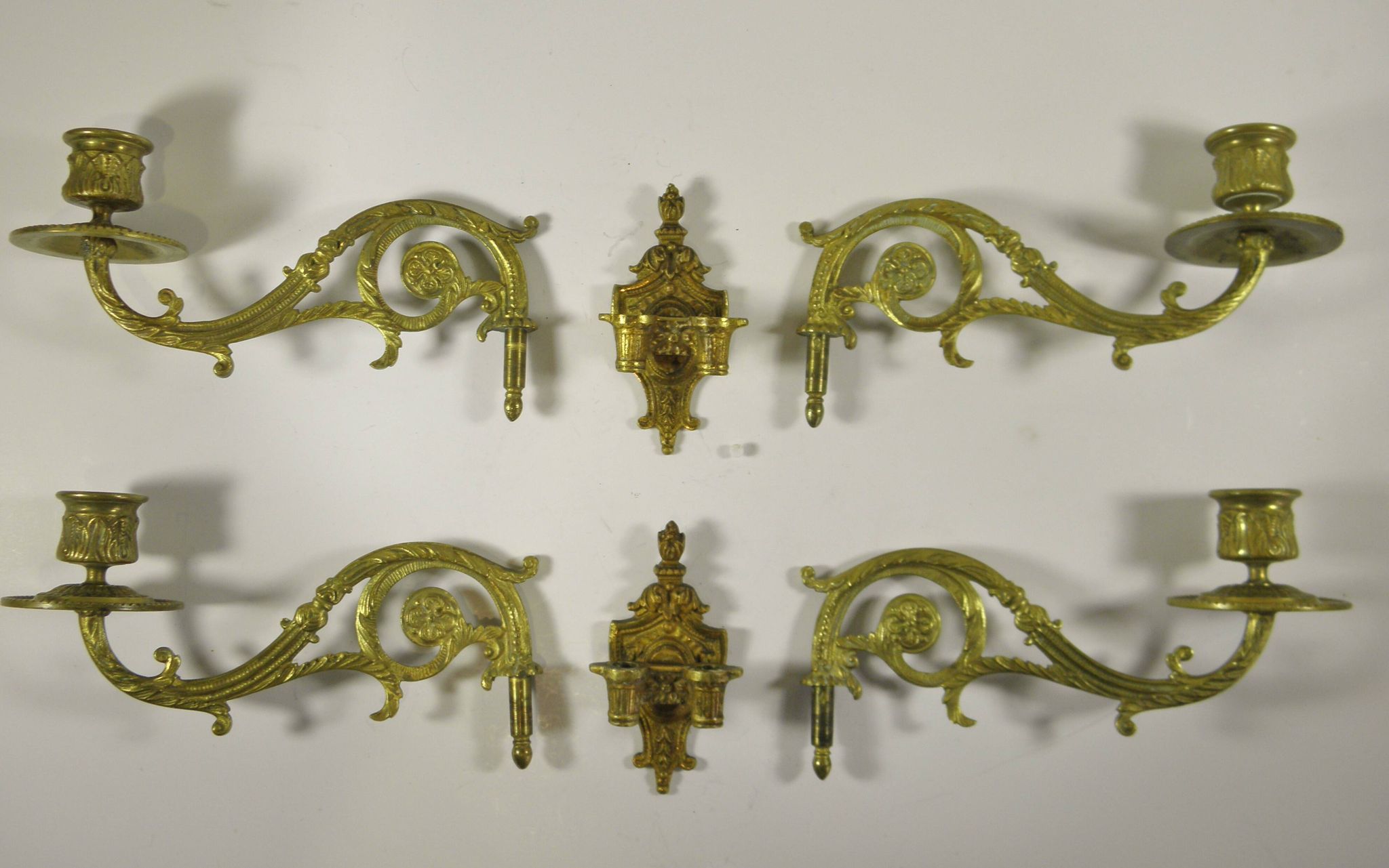 PAIR OF BRONZE WALL LIGHTS/CHANDELIERS