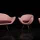 Vintage Mid-Century Space Age Velour Lounge Set from Paged, 1972, Set of 3