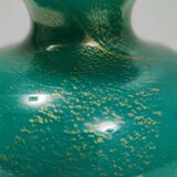 Green Cased Alga Glass Vase with Gold Leaf by Tomaso Buzzi for Venini