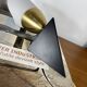 Wall lamp 1950s 1960s black metal and white opaline glass tulip