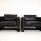 Knoll Studio Line set of 2 leather armchairs by Jürgen Lange