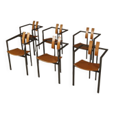 Ensemble de six chaises Trix par Karl-Friedrich Förster pour KFF, Allemagne, années 1980.