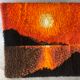 Vintage wall tapestry carpet 1970 wool