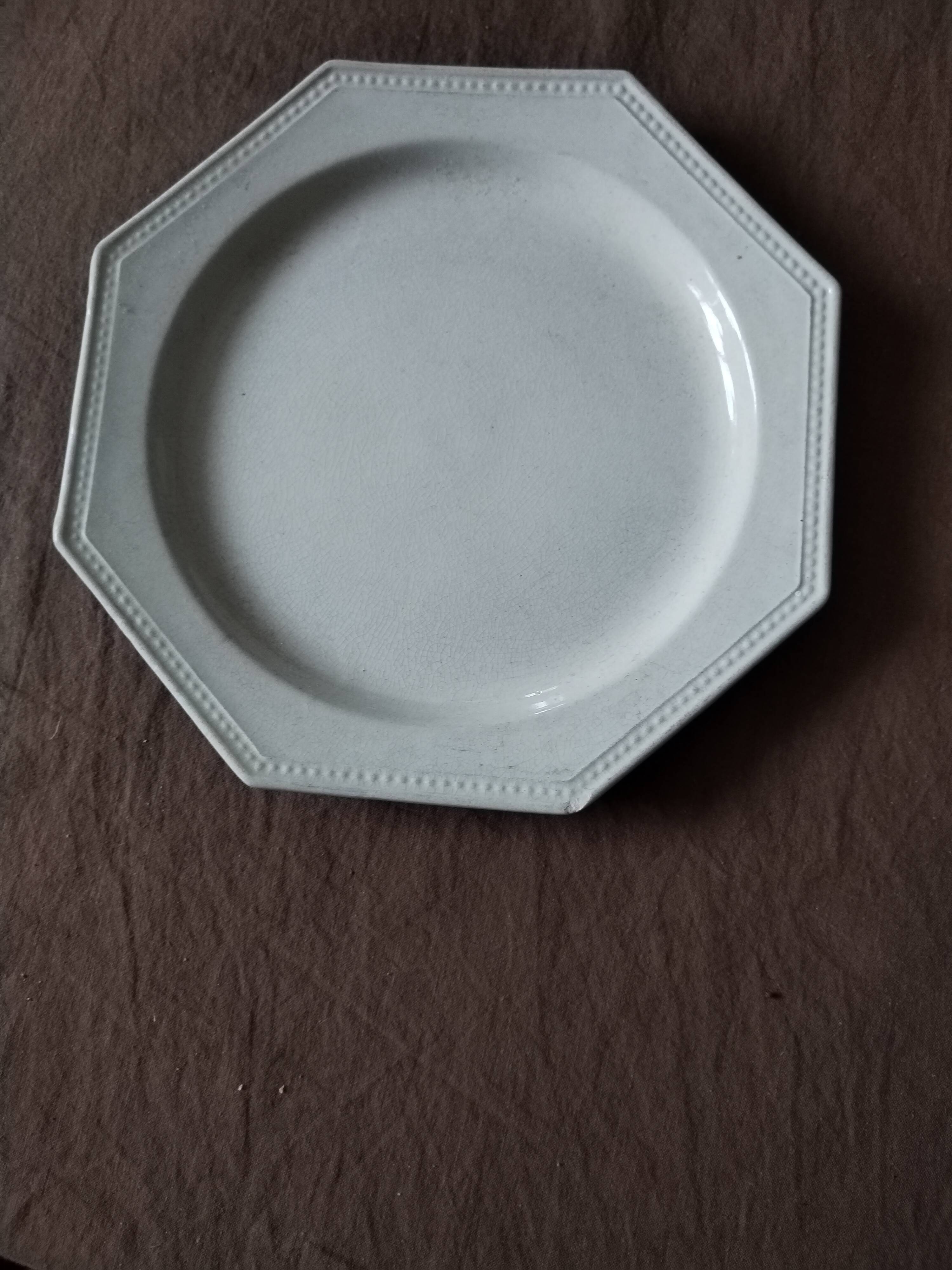 Set of 3 Creil and Montereau pearl plates