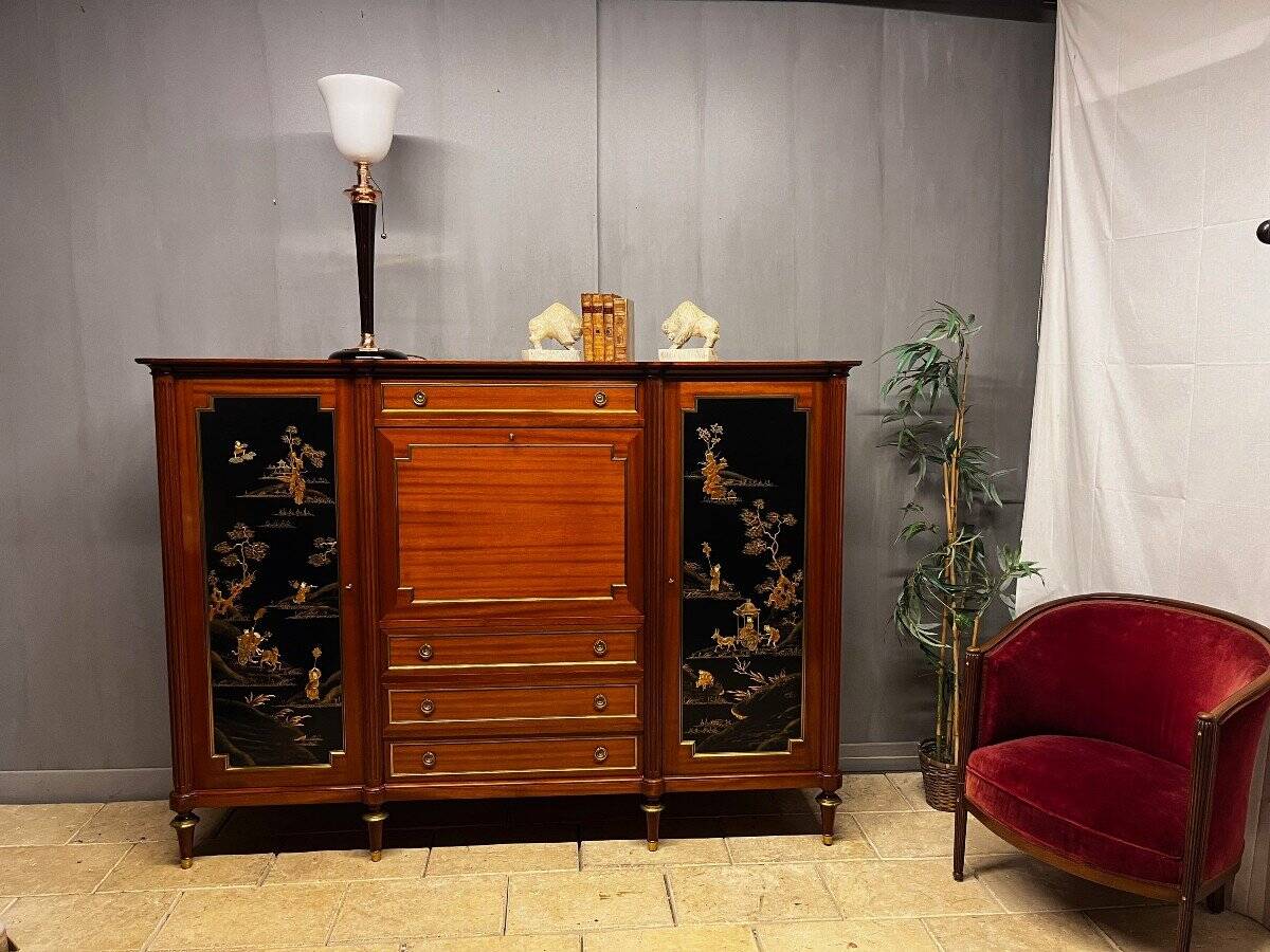 Mahogany sideboard from maison hirch paris bar bookcase