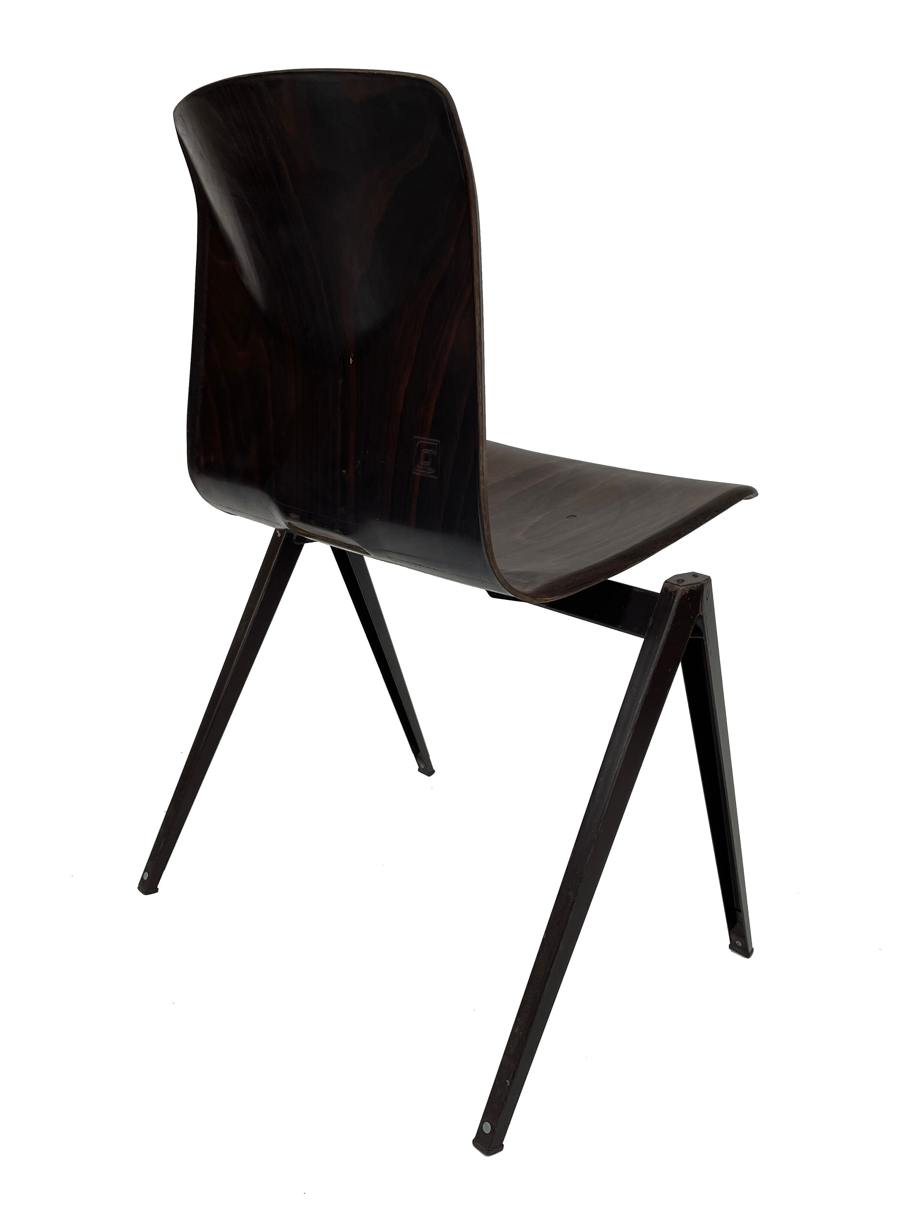 Pagholz Galvanitas S22 stackable school chair dark brown