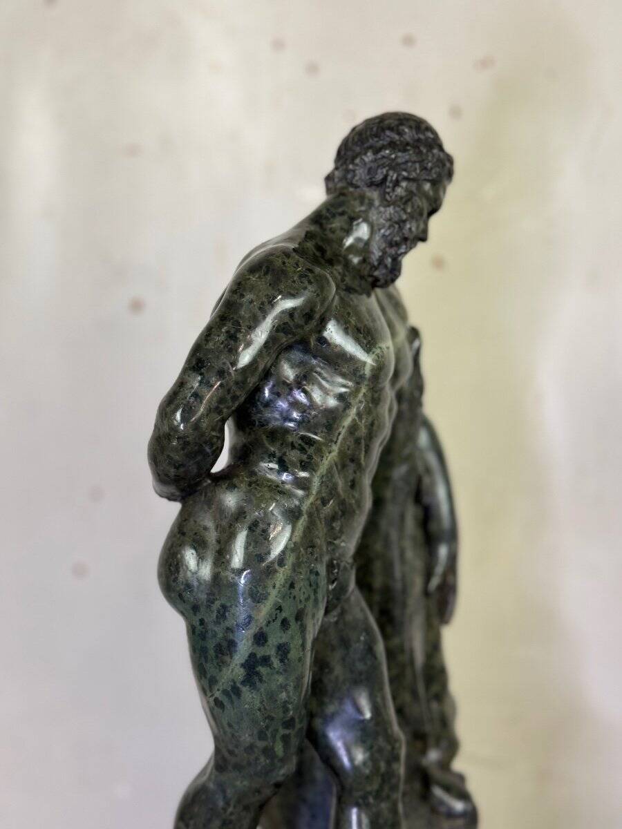 After the Farnese Hercules, a serpentine marble sculpture, a souvenir of the Grand Tour