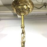 3-light chandelier in bronze and glass tulips