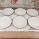 Set of 6 fine porcelain dessert plates from Bohemia with a gold rim.