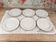 Set of 6 fine porcelain dessert plates from Bohemia with a gold rim.
