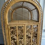 Rattan library shelves