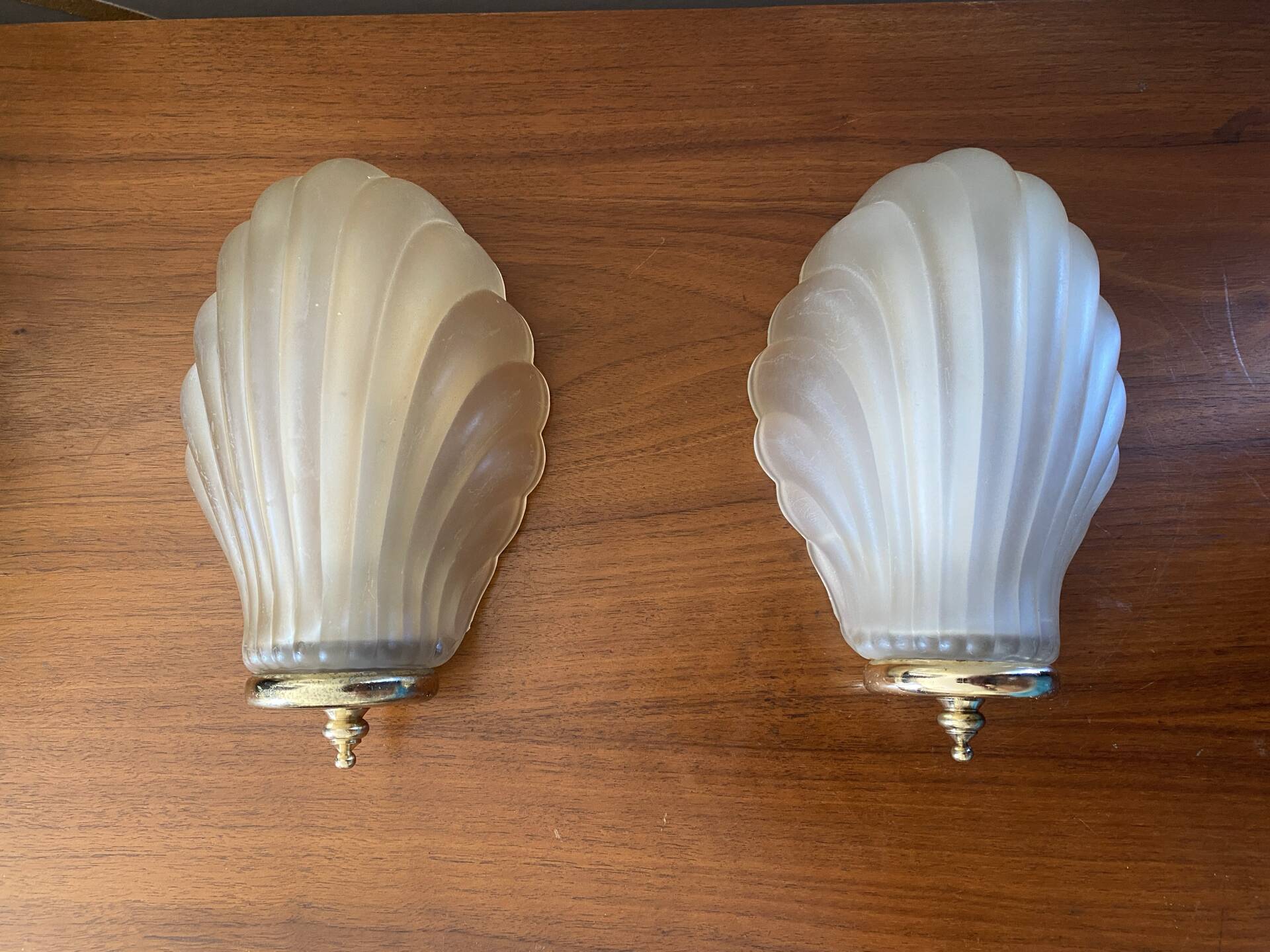 Pair of Art Deco shell wall lights