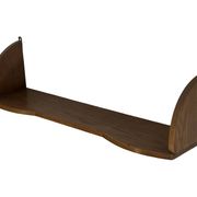 Vintage wooden wall shelve rack bookshelf in oak wood minimalist