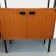 Vintage Italian double modular shelf bookcase in teak and metal