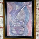 Painting / oil on canvas abstract face signed and dated 1981