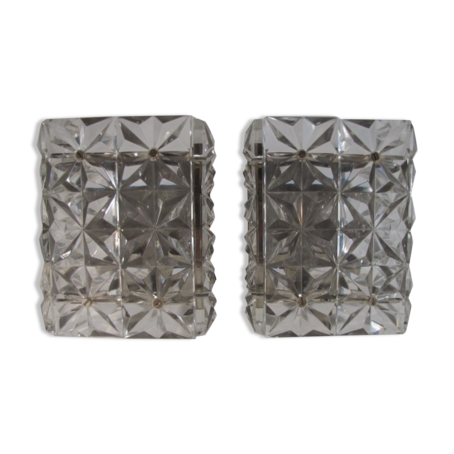 Pair of rectangular wall in Crystal by Kinkeldey 1960