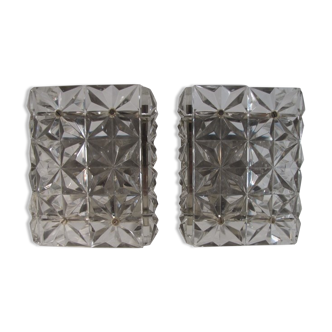 Pair of rectangular wall in Crystal by Kinkeldey 1960