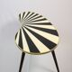 4 x side table retro, kidney shaped L, triangular high, black/white