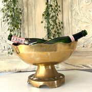 Brass Punch Bowl Set with 12 Cups, Ladle – French Vintage Mid-Century