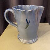 LAVENDER BLUE GLAZED TERRACOTTA WATER PITCHER
