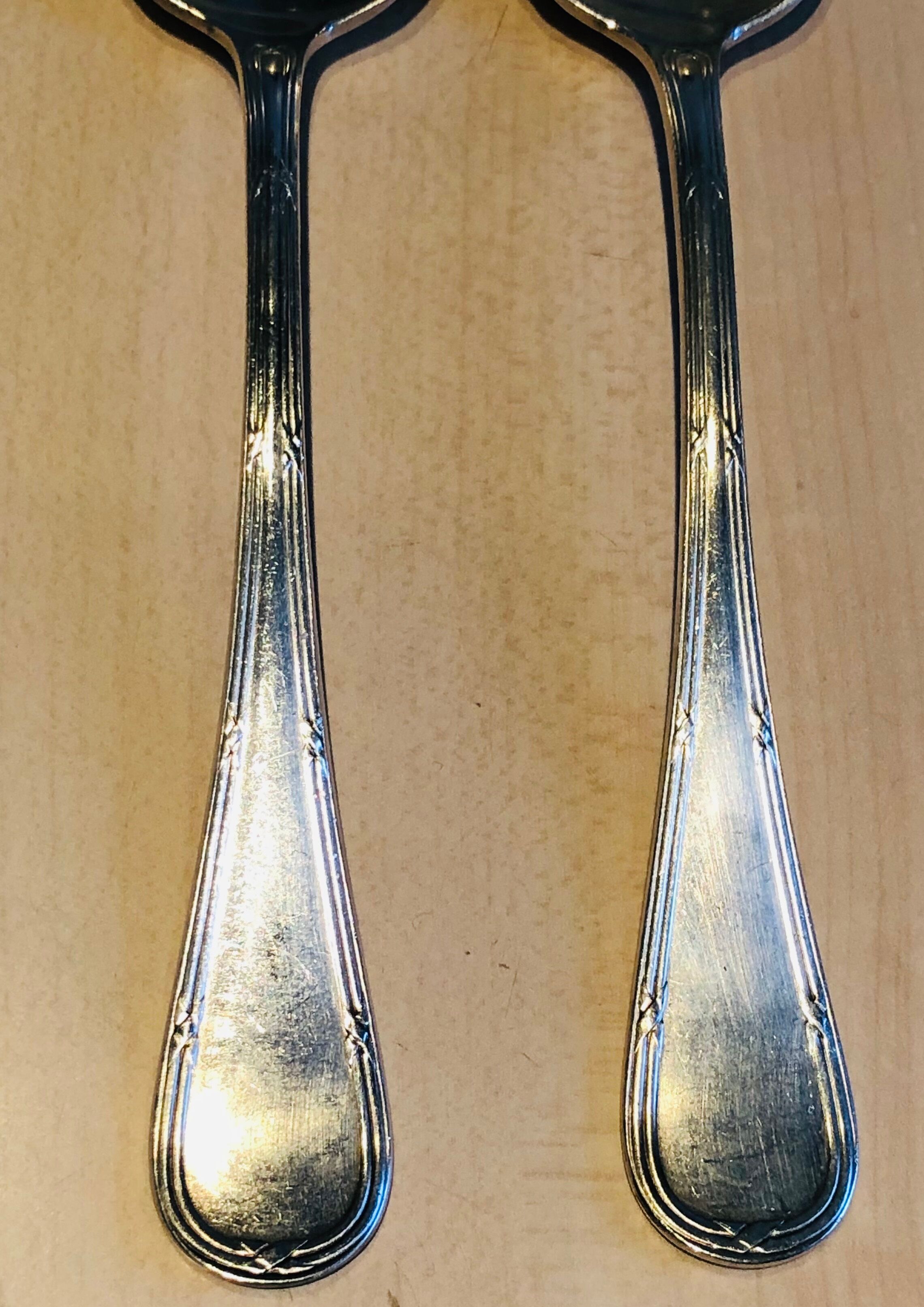 Set of 6 cutlery (12 pieces) in silver metal