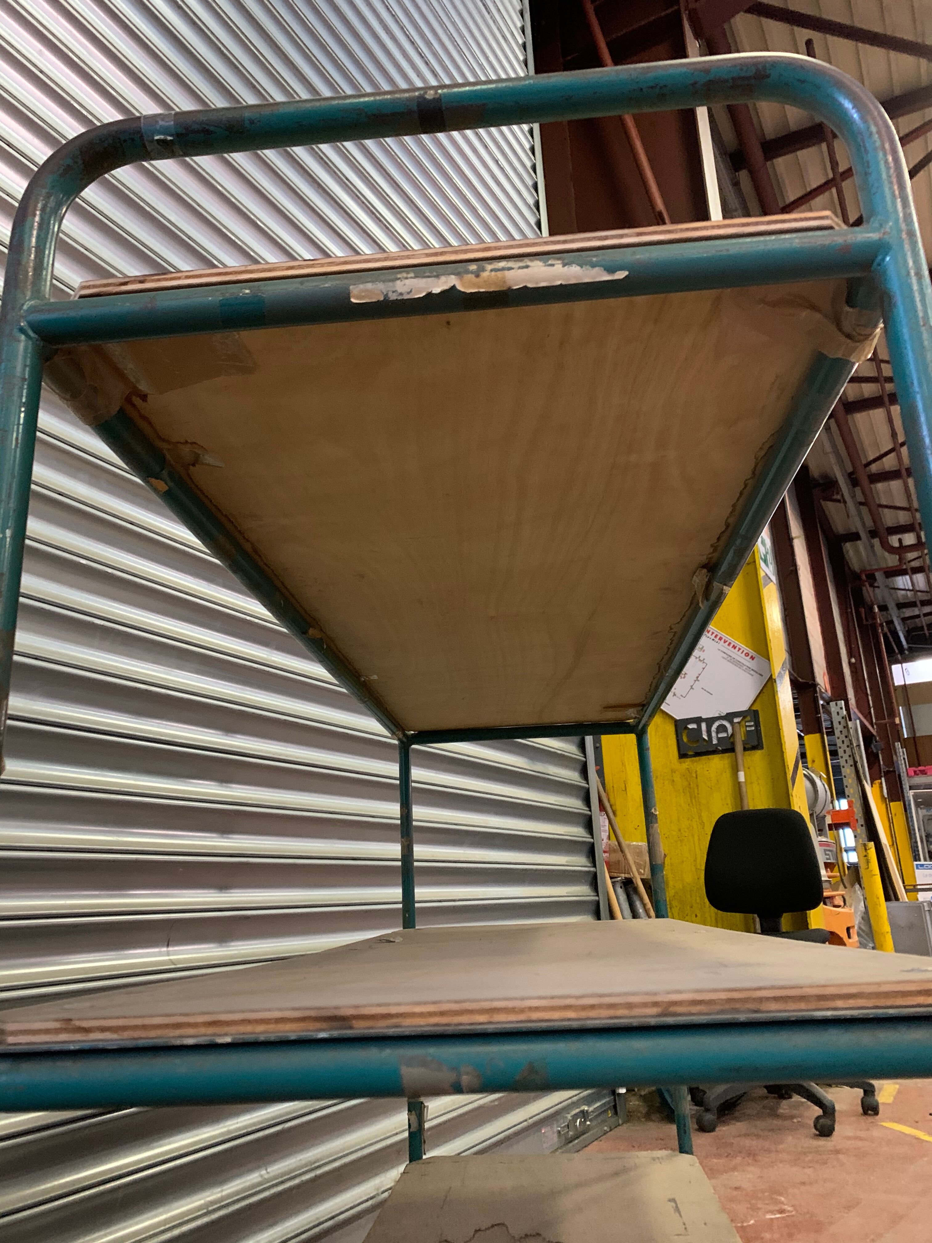 3-level metal workshop trolley