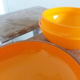 Orange glass candy box from the 70s