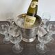 Set of 6 vintage Alsace wine glasses - Vines & Roses