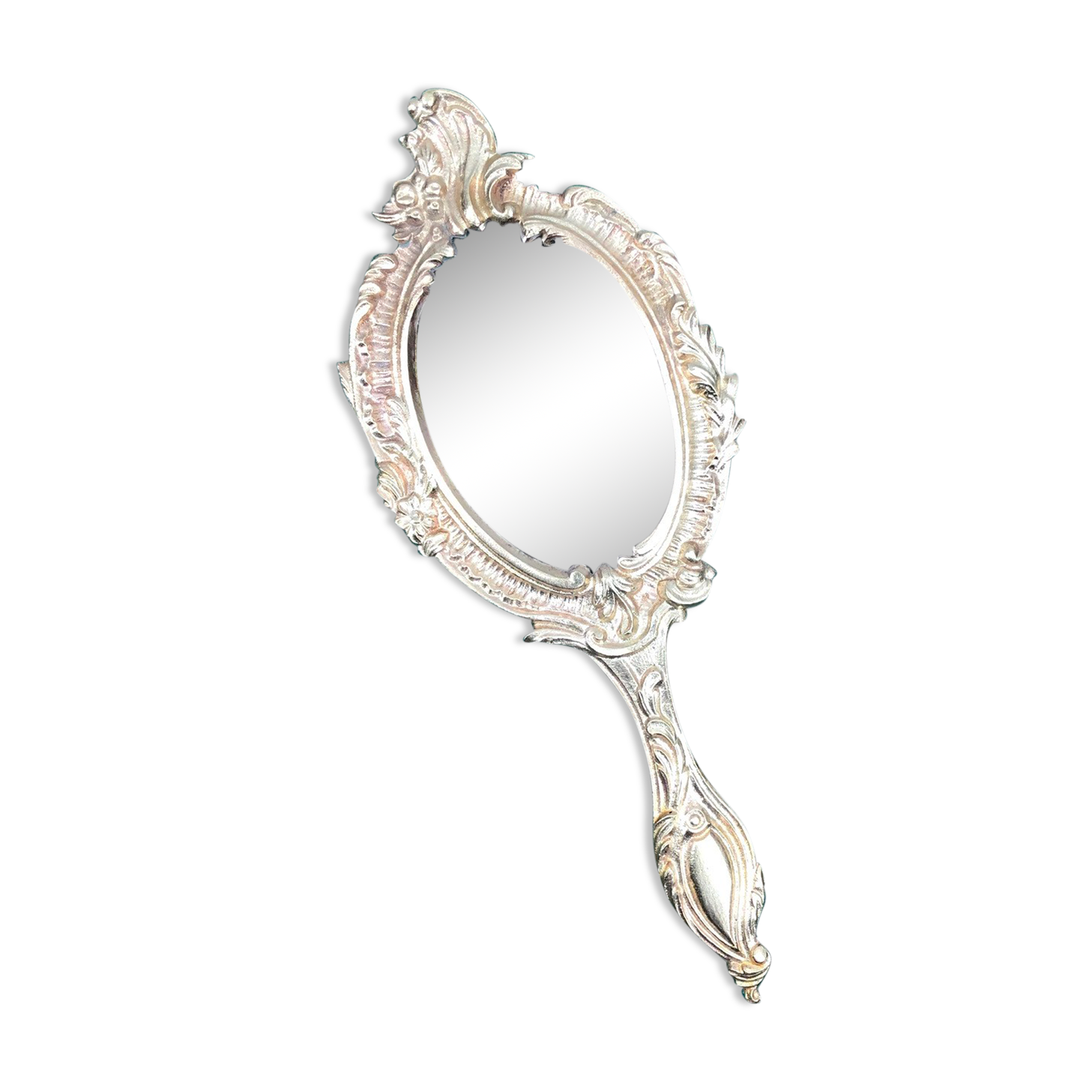 Bronze "face to hand" mirror