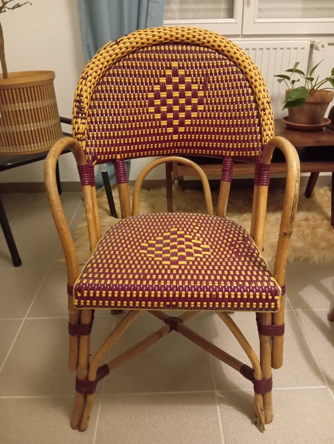 Vintage rattan bistro chairs