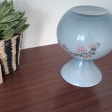 Vase rond en opaline bleu gris