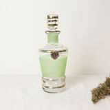 Green granite glass decanter, vintage