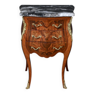 Petit meuble de salon en marqueterie, style Louis XV – Milieu XXe
