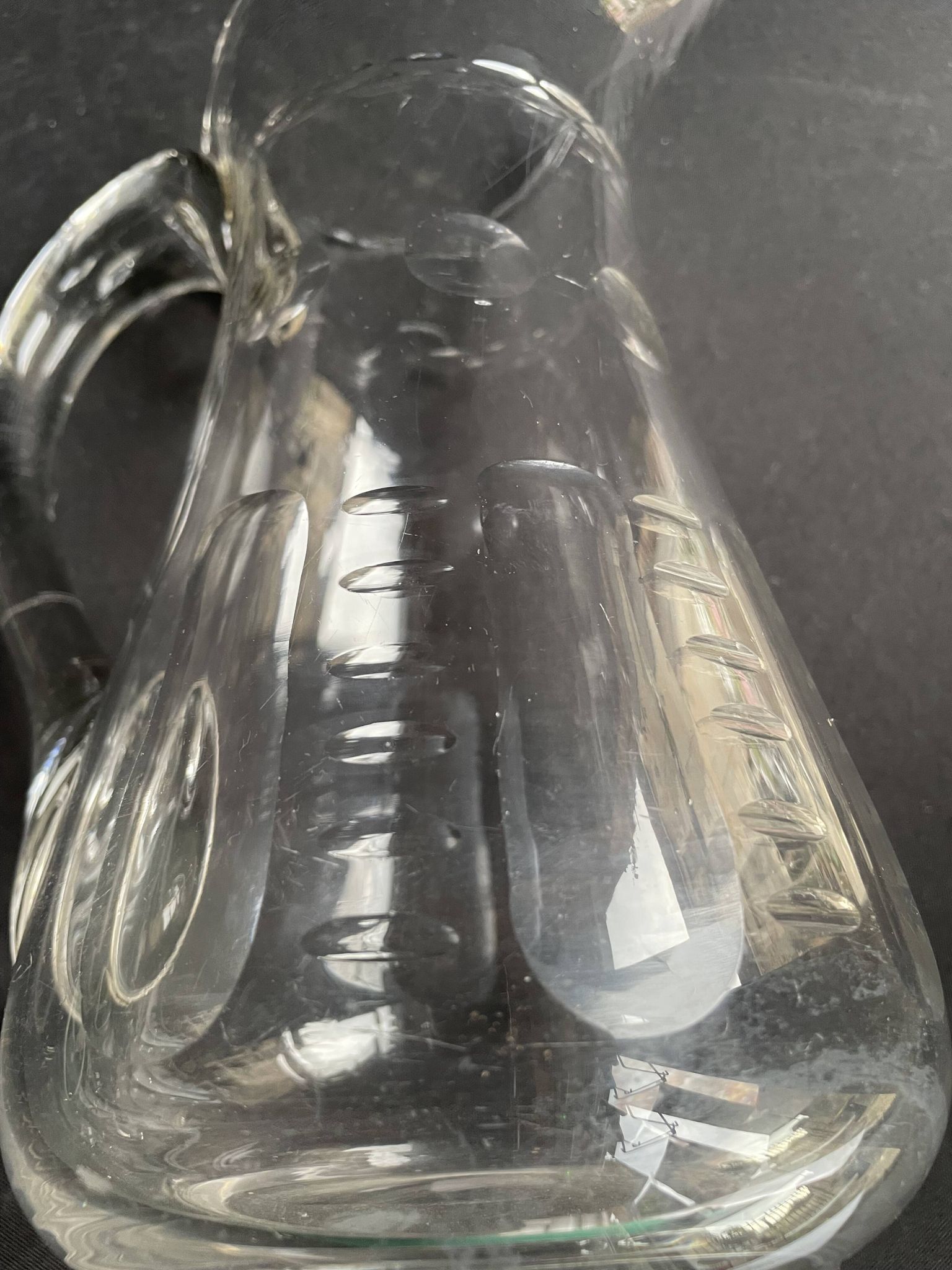 Broc verre soufflé et taillé XIXème