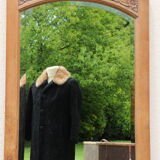 Beveled floor mirror on art deco frame