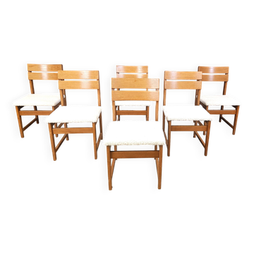 Set of 6 brutalist dining chairs, 1970s
